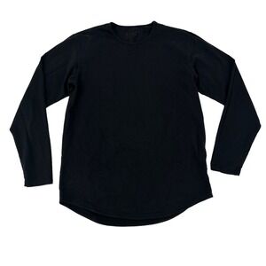 BYLT Basics Mens Drop Cut Lux Tee Long Sleeve Crew Neck Stretch Black Size L